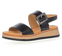 Keilsandalette GABOR "RHODOS", Damen, Gr. 36, schwarz, Kalbsleder, unifarben, Schuhe Keilsandalette, Riemchensandale, Sommerschuh, Sandale in Weite G (=weit) (33070401-36)