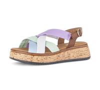 Keilsandalette GABOR "Rhodos", Damen, Gr. 38, pastellfarben, Glattleder, Schuhe, Riemchensandale, Sommerschuh in Bequemweite G (= weit) (79331739-38) pastellfarben