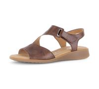 Keilsandalette GABOR "Rhodos", Damen, Gr. 39, nussbraun, Kalbsleder, Schuhe, Riemchensandale, Sommerschuh in Komfortweite G (=weit) (54164344-39) nussbraun