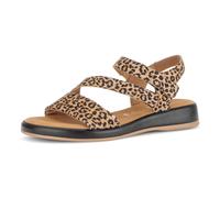Keilsandalette GABOR "Rhodos", Damen, Gr. 40, braun (leo), Ziegenveloursleder, Schuhe, Riemchensandale, Sommerschuh in angesagter Leo-Optik, G-Weite (69569633-40) leo