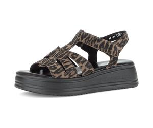 Keilsandalette GABOR "Rhodos", Damen, Gr. 40, cognac, Veloursleder, Schuhe, Riemchensandale, Sommerschuh mit modischen Riemchen, G-Weite (96290324-40) cognac