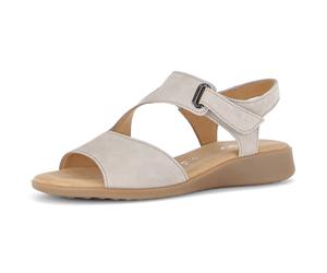 Keilsandalette GABOR "Rhodos", Damen, Gr. 41, beige, Nubukleder, Schuhe, Riemchensandale, Sommerschuh in Komfortweite G (=weit) (11518323-41) beige