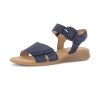 Keilsandalette GABOR "Rhodos", Damen, Gr. 41, blau, Nubukleder, Schuhe, Sommerschuh, Komfortschuh mit Klettverschlüssen, G-Weite (64468519-41) blau