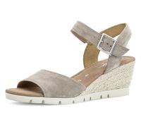 Keilsandalette GABOR "TUNIS", Damen, Gr. 41, beige, Veloursleder, unifarben, klassisch, Schuhe, Sommerschuh, Riemchensandale in Schuhweite G (weit) (23797613-41) beige
