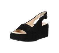 Keilsandalette HÖGL "Högl Sandalen Veloursleder", Damen, Gr. 39, schwarz (schwarz, schwarz), Veloursleder, Schuhe (93337008-39) schwarz, schwarz