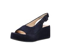 Keilsandalette HÖGL "Högl Sandalen Veloursleder", Damen, Gr. 40, blau (dunkelblau), Veloursleder, Schuhe (53935502-40) dunkelblau