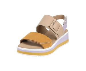 Keilsandalette IGI & CO "IGI & CO Sandalen Leder", Damen, Gr. 38, braun (braun, lila), Leder, Schuhe (49922924-38) braun, lila