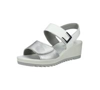 Keilsandalette IMAC "Imac Sandalen Leder", Damen, Gr. 39, silber, weiß, Leder, Schuhe (98859049-39) silber, weiß