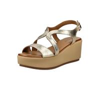 Keilsandalette INUOVO "INUOVO Sandalen Leder", Damen, Gr. 40, gold, Leder, Schuhe (32225645-40) gold