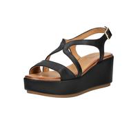 Keilsandalette INUOVO "INUOVO Sandalen Leder", Damen, Gr. 41, schwarz, Leder, Schuhe (14189962-41) schwarz