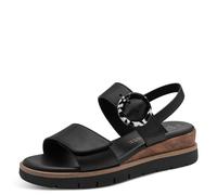 Keilsandalette MARCO TOZZI, Damen, Gr. 39, schwarz, Lederimitat, unifarben, Schuhe, Riemechensandale, Sommerschuh in veganer Verarbeitung (41224766-39) schwarz
