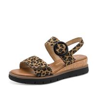 Keilsandalette MARCO TOZZI, Damen, Gr. 40, leo, Velourslederimitat, Schuhe, Riemechensandale, Sommerschuh in veganer Verarbeitung (87407922-40) leo