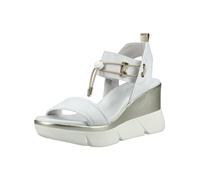 Keilsandalette NERO GIARDINI "Nero Giardini Sandalen Leder", Damen, Gr. 38, weiß, Leder, Schuhe (50111924-38) weiß