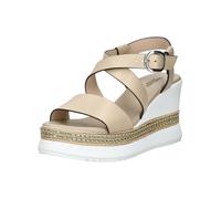 Keilsandalette NERO GIARDINI "Nero Giardini Sandalen Leder", Damen, Gr. 39, beige, Leder, Schuhe (14407360-39) beige