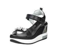 Keilsandalette NERO GIARDINI "Nero Giardini Sandalen Leder", Damen, Gr. 39, schwarz, Leder, Schuhe (78648447-39) schwarz