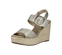Keilsandalette NERO GIARDINI "Nero Giardini Sandalen Leder", Damen, Gr. 40, silber (beige), Leder, Schuhe (16679547-40) beige