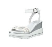 Keilsandalette NERO GIARDINI "Nero Giardini Sandalen Leder", Damen, Gr. 40, weiß, Leder, Schuhe (27449026-40) weiß