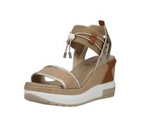 Keilsandalette NERO GIARDINI "Nero Giardini Sandalen Leder/Textil", Damen, Gr. 37, beige, gold, Leder, Textil, Schuhe (71476744-37) beige, gold
