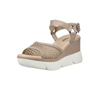 Keilsandalette NERO GIARDINI "Nero Giardini Sandalen Leder/Textil", Damen, Gr. 39, beige, Leder, Textil, Schuhe (79280957-39) beige