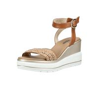 Keilsandalette NERO GIARDINI "Nero Giardini Sandalen Leder/Textil", Damen, Gr. 39, cognac, Leder, Textil, Schuhe (97130966-39) cognac