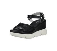 Keilsandalette NERO GIARDINI "Nero Giardini Sandalen Leder/Textil", Damen, Gr. 40, schwarz, Leder, Textil, Schuhe (86554168-40) schwarz