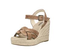 Keilsandalette NERO GIARDINI "Nero Giardini Sandalen Veloursleder", Damen, Gr. 37, mittelbraun, Veloursleder, Schuhe (29261262-37) mittelbraun