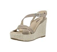 Keilsandalette NERO GIARDINI "Nero Giardini Sandalen Veloursleder", Damen, Gr. 40, beige, Veloursleder, Schuhe (64936209-40) beige