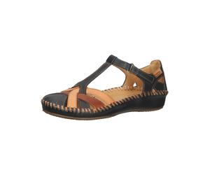 Keilsandalette PIKOLINOS "PIKOLINOS Sandalen Leder", Damen, Gr. 41, blau (navy), Leder, Schuhe (79581168-41) navy