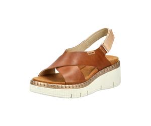 Keilsandalette PIKOLINOS "PIKOLINOS Sandalen Leder", Damen, Gr. 41, braun, weiß, Leder, Schuhe (59083315-41) braun, weiß