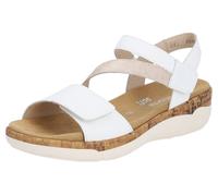 Keilsandalette REMONTE, Damen, Gr. 36, rosa (weiß, roségoldfarben), Leder, Schuhe, Sommerschuh, Klettschuh, Riemchensandale mit Softfußbett (50022615-36) weiß, roségoldfarben