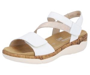 Keilsandalette REMONTE, Damen, Gr. 36, rosa (weiß, roségoldfarben), Leder, Schuhe, Sommerschuh, Klettschuh, Riemchensandale mit Softfußbett (50022615-36) weiß, roségoldfarben