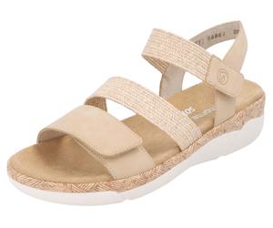 Keilsandalette REMONTE, Damen, Gr. 38, beige (natur), Bast, Lederimitat, Schuhe, Riemchensandale, Bequemschuh, Sommerschuh mit Soft-Fußbett (65201204-38) natur
