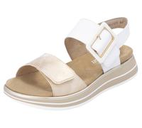 Keilsandalette REMONTE, Damen, Gr. 38, beige (weiß, creme), Leder, Lederimitat, metallic, Schuhe, Sommerschuh, Riemchensandale mit komfortablem Softfußbett (19463420-38) weiß, creme