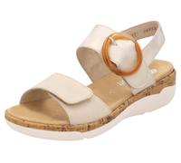 Keilsandalette REMONTE, Damen, Gr. 39, beige (hellbeige), Leder, Lederimitat, Schuhe, Sommerschuh, Riemchensandale, praktische Klettverschlüsse (45988044-39) hellbeige