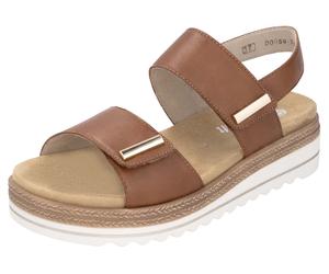 Keilsandalette REMONTE, Damen, Gr. 39, braun, Leder, unifarben, Schuhe, Riemchensandale, Bequemschuh mit Schmuckelementen (19706227-39) braun