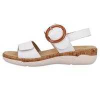 Keilsandalette REMONTE, Damen, Gr. 39, weiß, Leder, Lederimitat, unifarben, Schuhe, Sommerschuh, Riemchensandale, praktische Klettverschlüsse (95524850-39) weiß