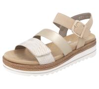 Keilsandalette REMONTE, Damen, Gr. 40, gold (beige, goldfarben), Lederimitat, Schuhe, Keilabsatz, Sommerschuh, Sandale in veganer Verarbeitung (38023350-40) beige, goldfarben