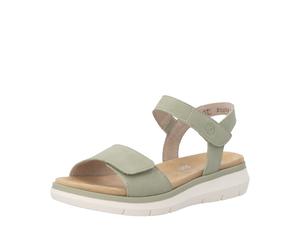 Keilsandalette REMONTE, Damen, Gr. 40, salbei, Leder, unifarben, Basic, Schuhe, Sommerschuh, Sandalette mit zwei Klettverschlüssen (24657731-40) salbei
