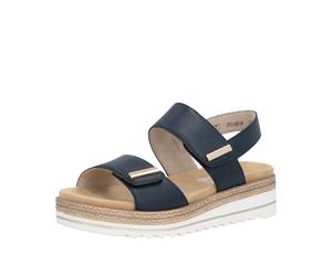 Keilsandalette REMONTE, Damen, Gr. 41, blau (nachtblau), Leder, unifarben, Schuhe, Riemchensandale, Bequemschuh mit Schmuckelementen (51492553-41) nachtblau
