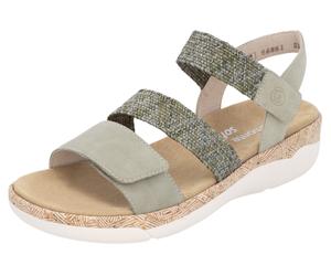 Keilsandalette REMONTE, Damen, Gr. 41, grün (salbei), Bast, Lederimitat, Schuhe, Riemchensandale, Bequemschuh, Sommerschuh mit Soft-Fußbett (13100510-41) salbei
