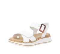 Keilsandalette REMONTE, Damen, Gr. 41, sanftes weiß, Leder, unifarben, Basic, Schuhe, Sommerschuh, Sandalette mit zwei praktischen Klettverschlüssen (26317550-41) sanftes weiß