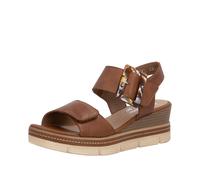 Keilsandalette REMONTE "Elisabeth Hurley-Collection", Damen, Gr. 39, braun, Leder, unifarben, Schuhe, Keilabsatz, Riemensandale, Sommerschuh, auffällige Zierschnalle (42524817-39) braun