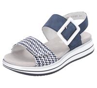 Keilsandalette REMONTE "ELLE-Collection", Damen, Gr. 40, blau (dunkelblau, weiß), Lederimitat, Textil, Schuhe, Sommerschuh, Sandale, Komfortschuh mit praktischen Klettverschlüssen (96052210-40) dunkel