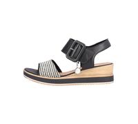 Remonte "ELLE-Collection" Sommerschuh, Sandale, Bequemschuh mit Klett unter der Zierschnalle (55853169-37) schwarz, creme