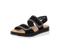 Keilsandalette REMONTE "Remonte Sandalen Leder", Damen, Gr. 39, schwarz, Leder, Schuhe (54124016-39) schwarz