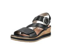 Keilsandalette REMONTE "Remonte Sandalen Leder", Damen, Gr. 42, schwarz, Leder, Schuhe (39426266-42) schwarz
