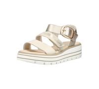 Keilsandalette REMONTE "Remonte Sandalen Leder", Damen, Gr. 45, beige, gold, Leder, Schuhe (24850009-45) beige, gold