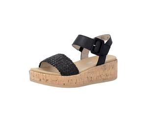Keilsandalette REMONTE "Remonte Sandalen Lederimitat", Damen, Gr. 40, schwarz, Lederimitat, Schuhe (90996948-40) schwarz
