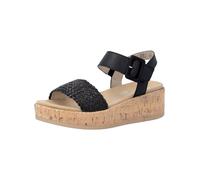 Keilsandalette REMONTE "Remonte Sandalen Lederimitat", Damen, Gr. 43, schwarz, Lederimitat, Schuhe (90996948-43) schwarz