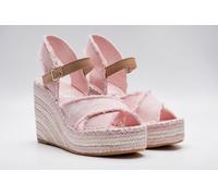 Keilsandalette REPLAY, Damen, Gr. 40, rose, Leder, Textil, Schuhe, Sommerschuh, Urlaubsschuh, Plateausandalette mit kleinen Fransen (49494003-40) rose